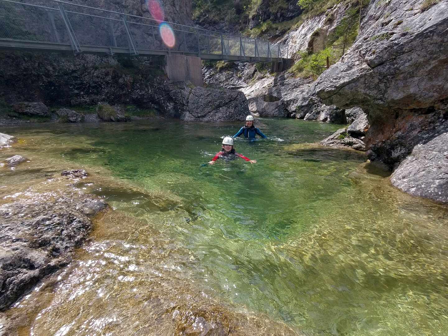 Canyoning Touren fuer Familien Kinder